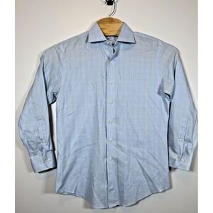 Brook Brothers Men 15.5-2/3 Medium Blue Easter‎ Non-Iron Button Down Long Sleeve